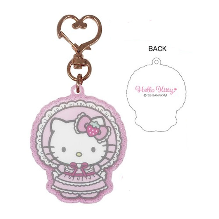 ハローキティ ラブリーフリルマスコットキーホルダー ロリータピンク