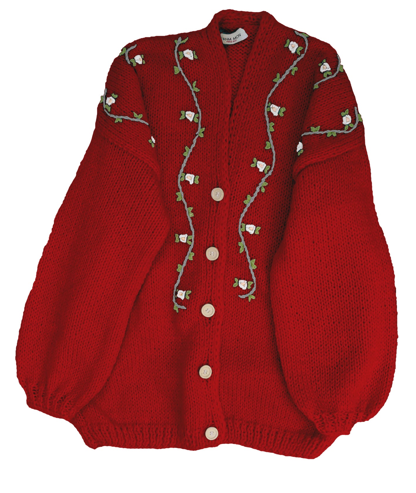 JASMIN WHITE BLOOM Wool Cardigan – Fanm Mon