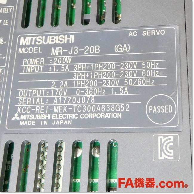 FA機器ドットコム /MR-J3-20B(GA) サーボアンプ AC200V 0.2kW SSCNET