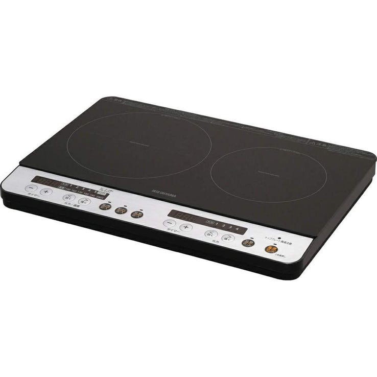 レンタル] アイリスオーヤマ 2口 IH クッキングヒーター ブラック IHK