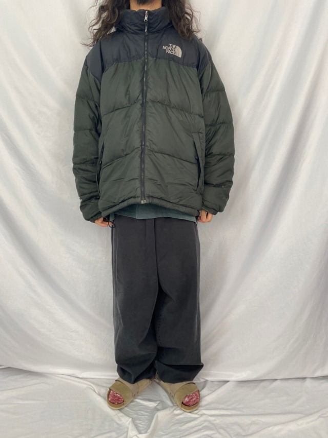 90s 90年代 ザノースフェイス ヌプシ カーキ ブラック ツートン ダウン