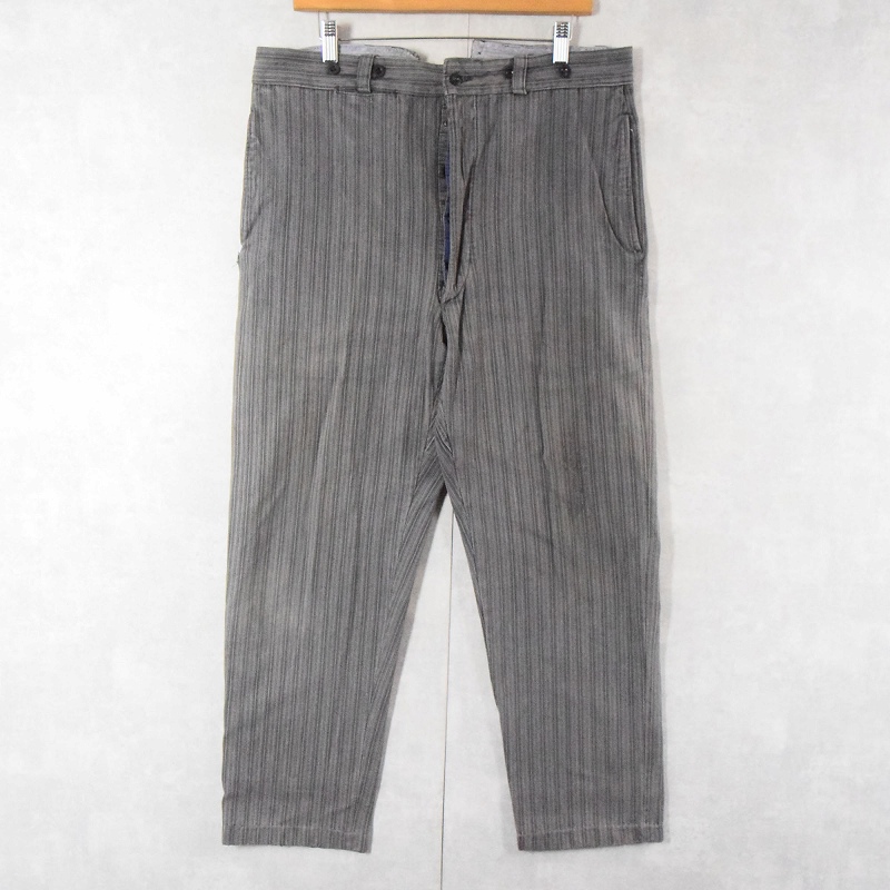 40's 40年代 ヴィンテージ インディゴ ストライプ ワークエプロン 40's