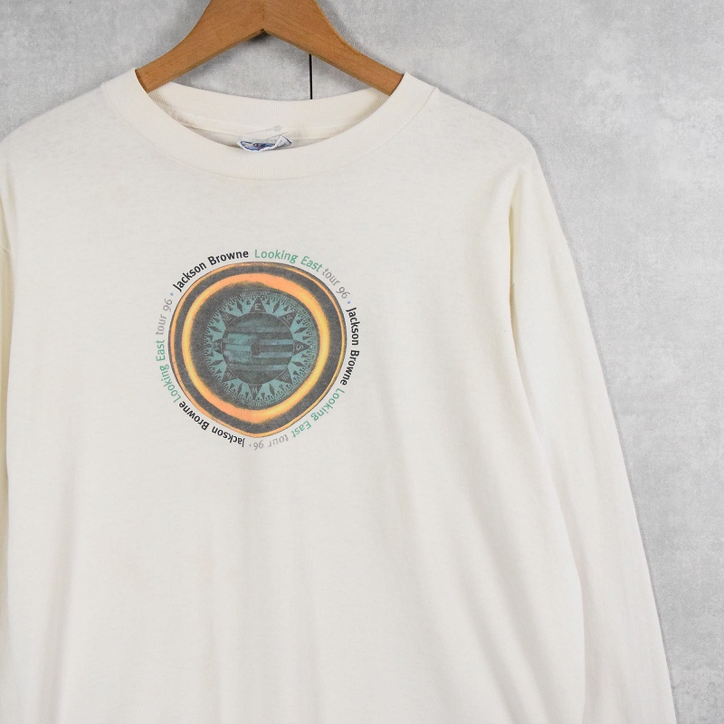 90s 90年代 ジャクソンブラウン 白 ホワイト 長袖Tシャツ 音楽