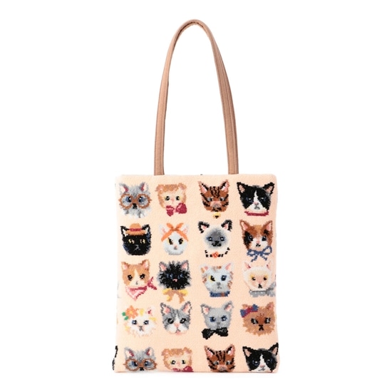 ラブラリープリティーキャッツ トートバッグ L/LCT-213098(ペール