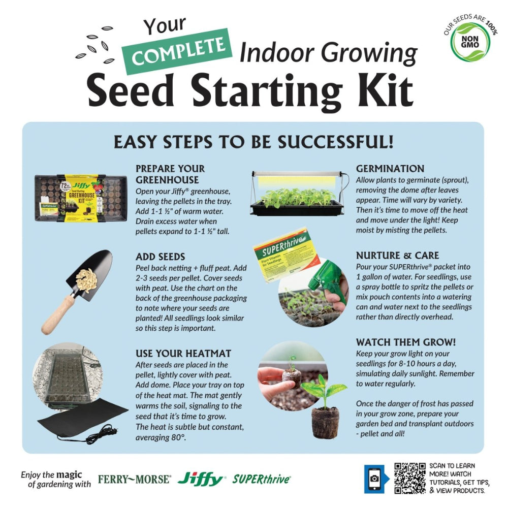 Complete Indoor Growing Seed Starting Kit with Vegetable Seeds