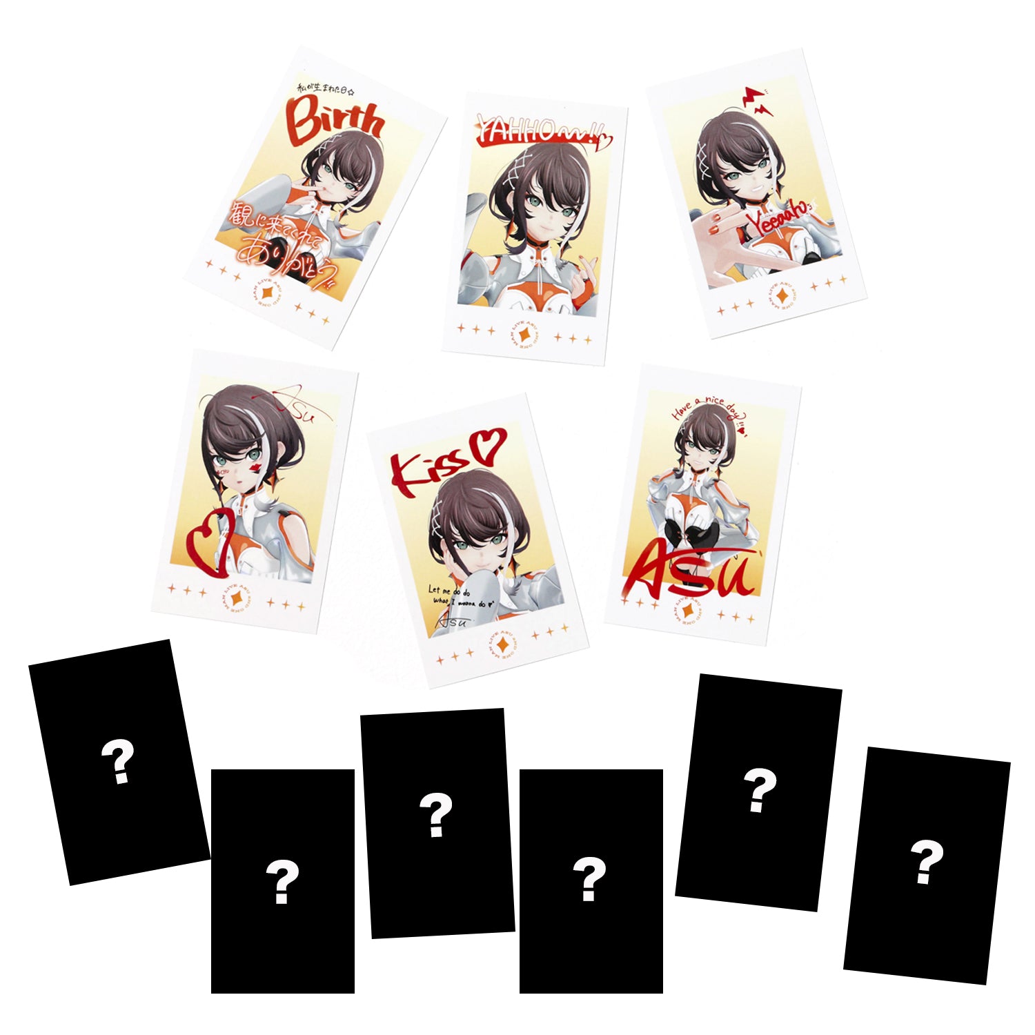 明透】ランダムチェキ風トレカ（明透の落書きチェキ6種＋ライブフォト6