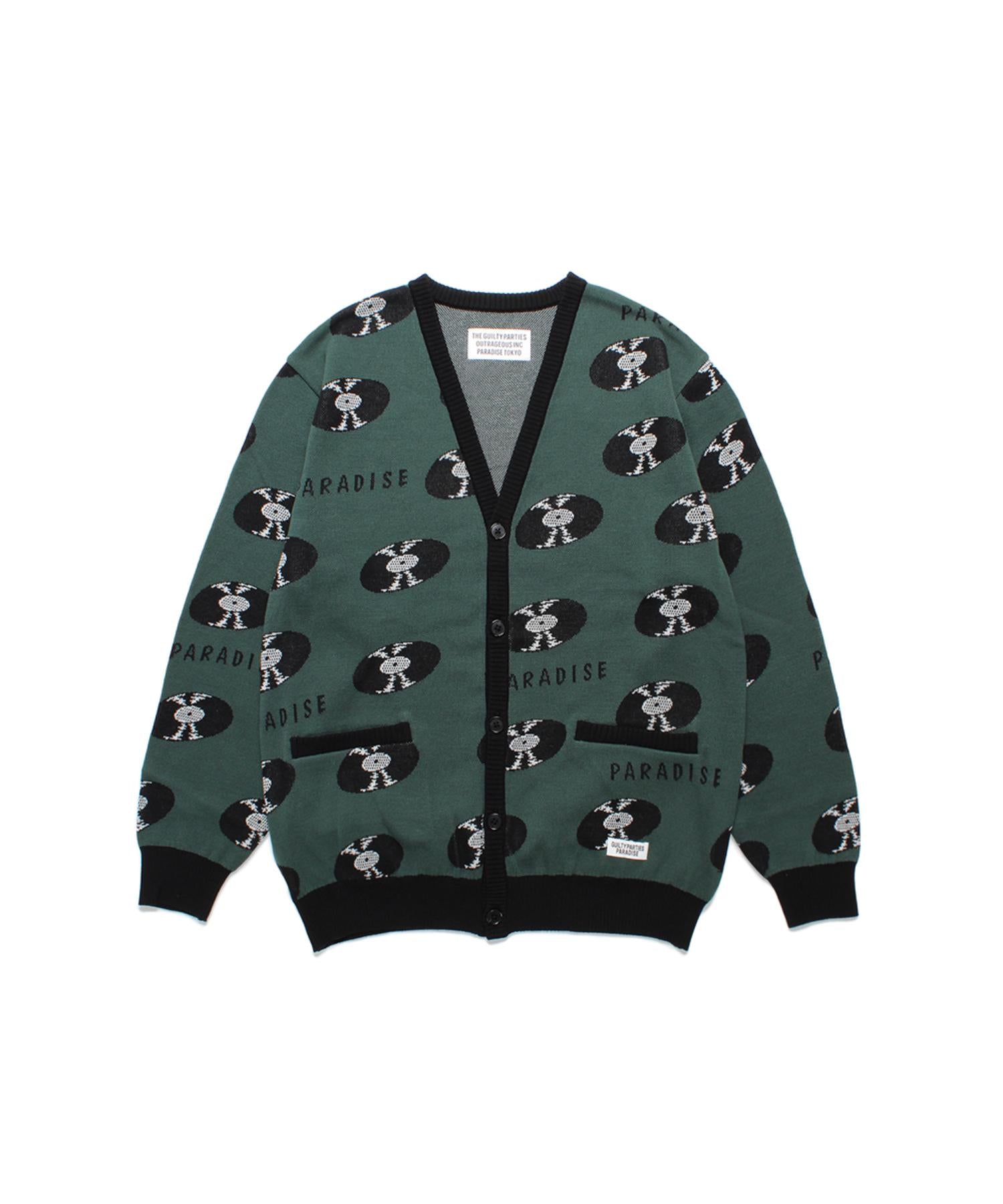 RECORDS JACQUARD KNIT CARDIGAN - WACKO MARIA (ワコマリア) - tops