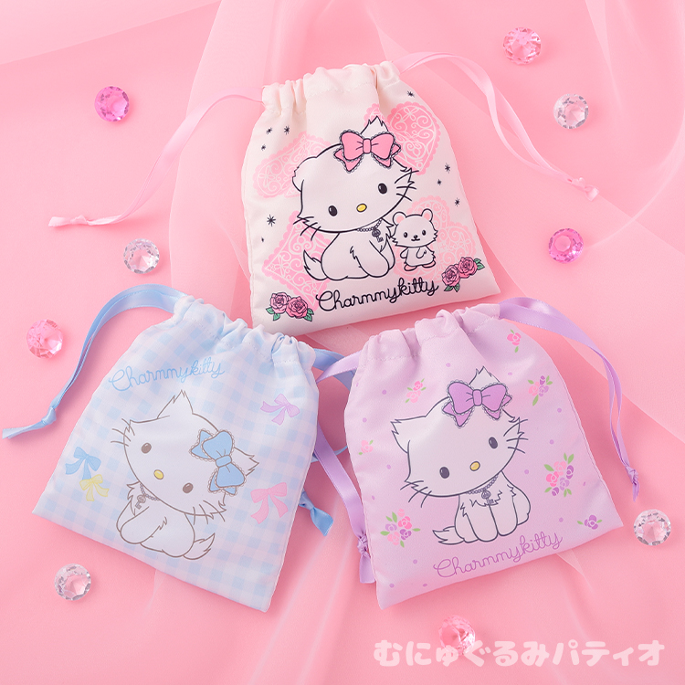チャーミーキティ プリントミニ巾着｜むにゅぐるみパティオ公式サイト