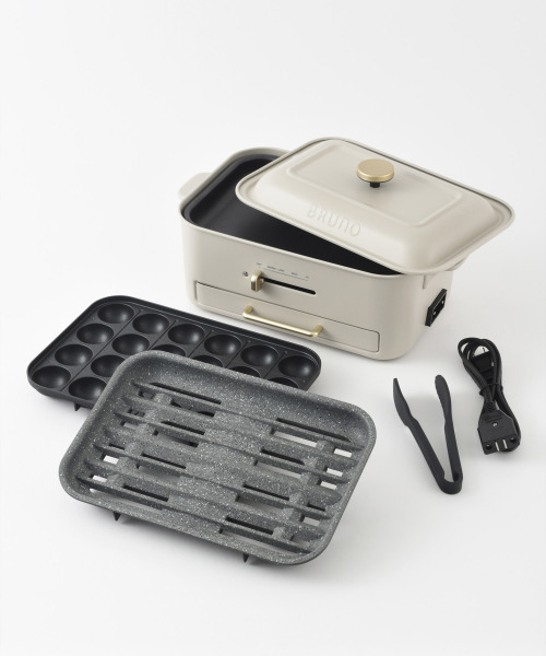 コンパクトグリルホットプレート スチーマー&セラミックコート鍋セット