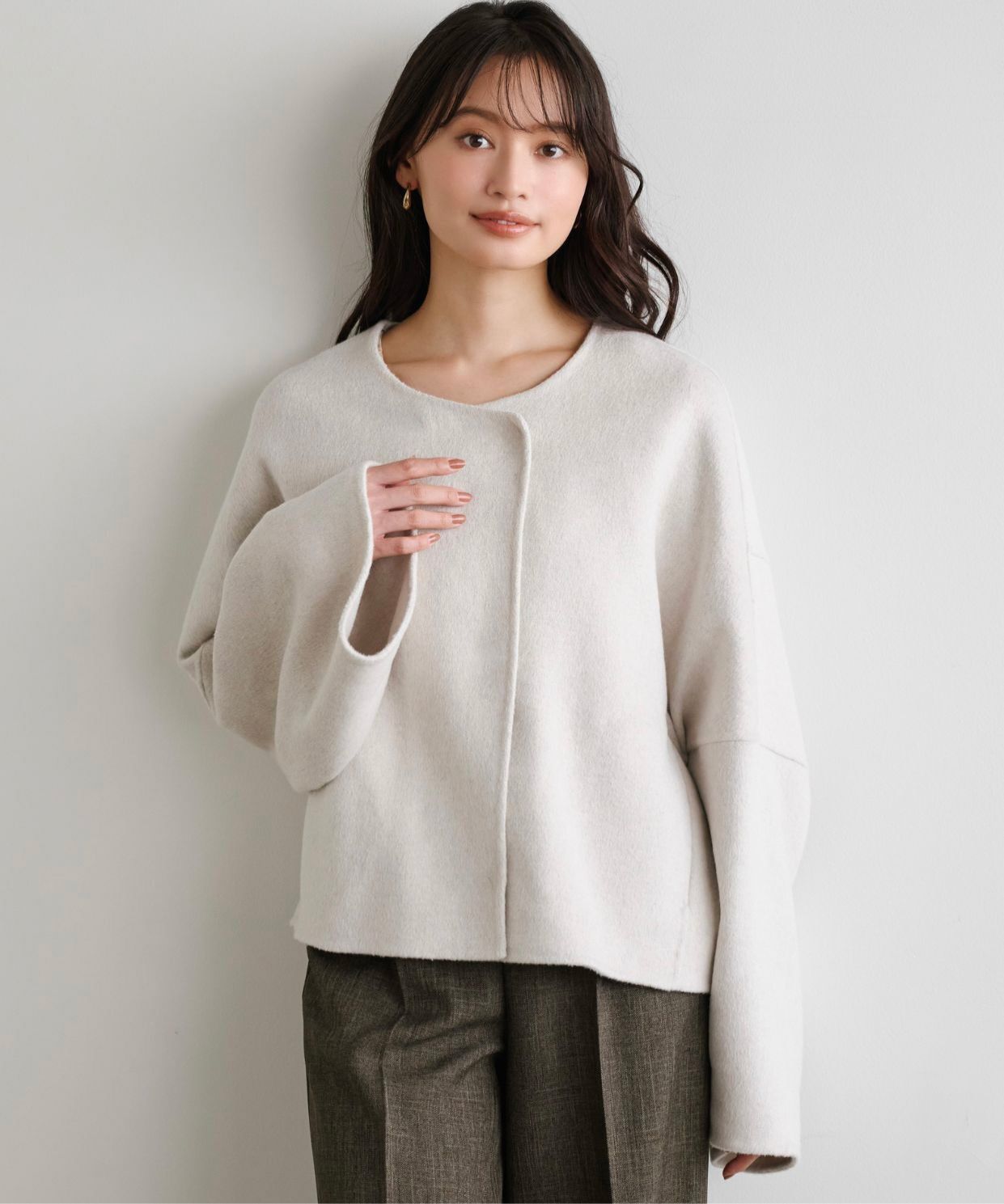 ショートリバーノーカラーコート｜Stola.（ストラ）公式通販サイト