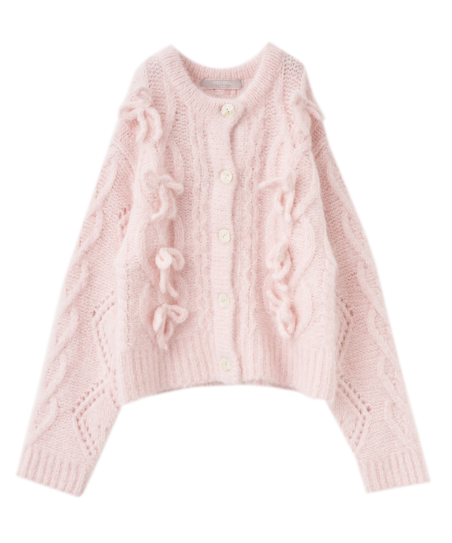 リボンケーブルニットカーディガン｜PETAL ONLINE（ペタルオンライン）