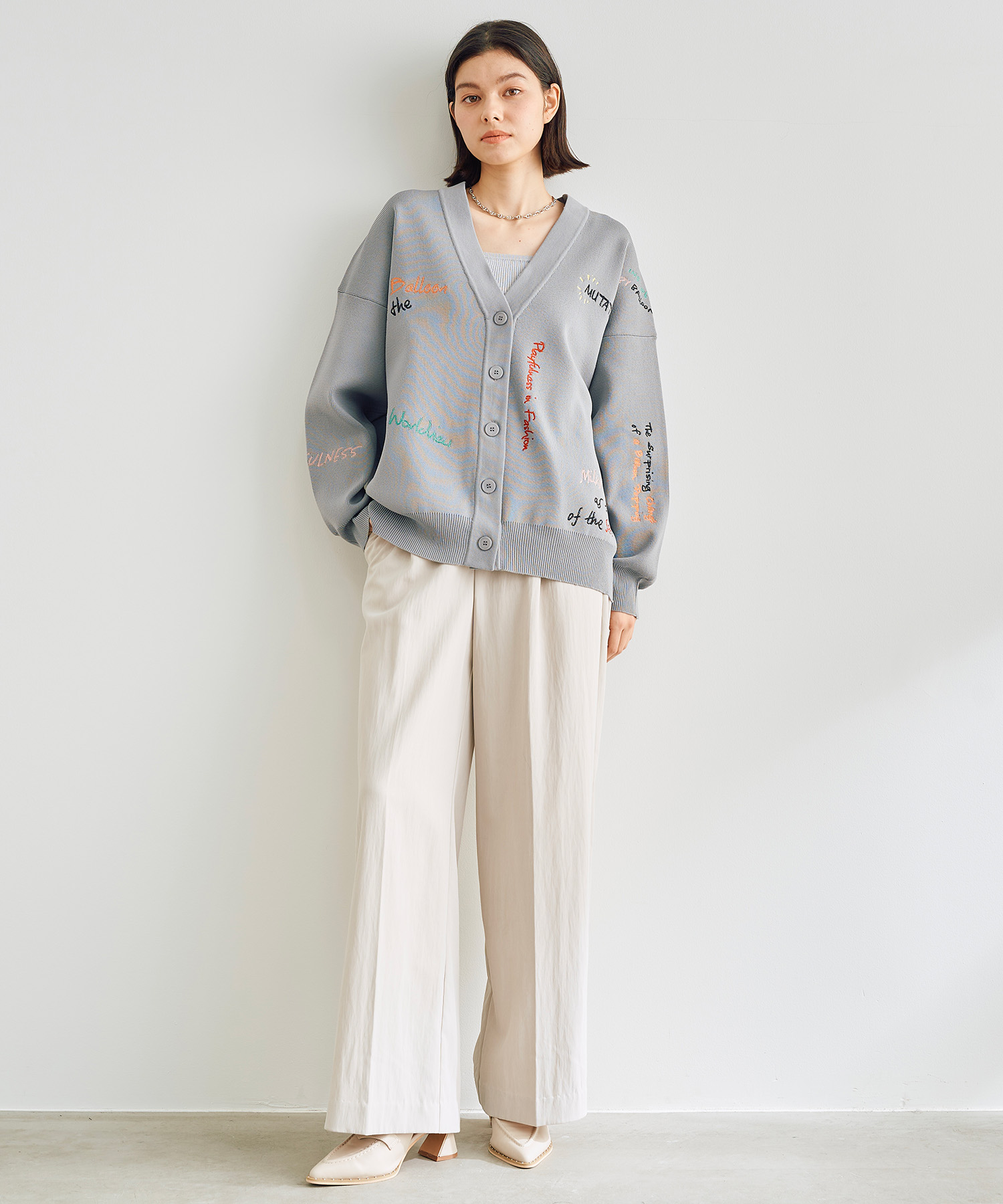 ロゴ刺繍ニットカーディガン｜PETAL ONLINE（ペタルオンライン）