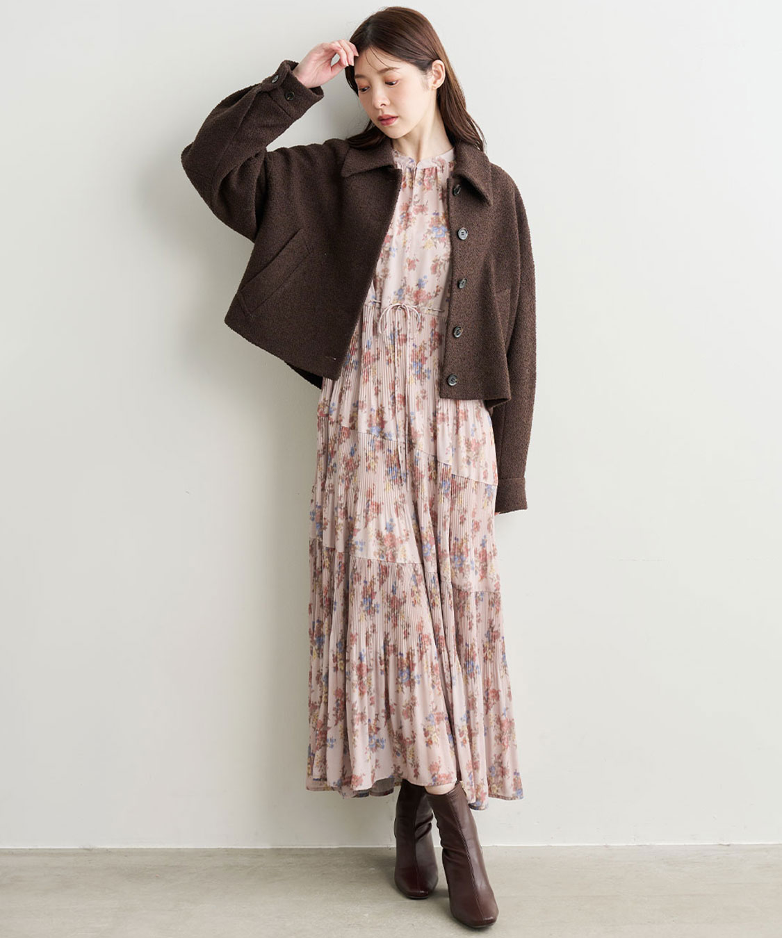 フラワープリントプリーツティアードワンピース｜PETAL ONLINE（ペタル