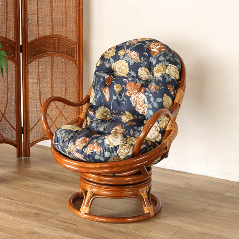 C2991HRA 籐回転椅子 ハイタイプ クッション A柄 | 【SR-net