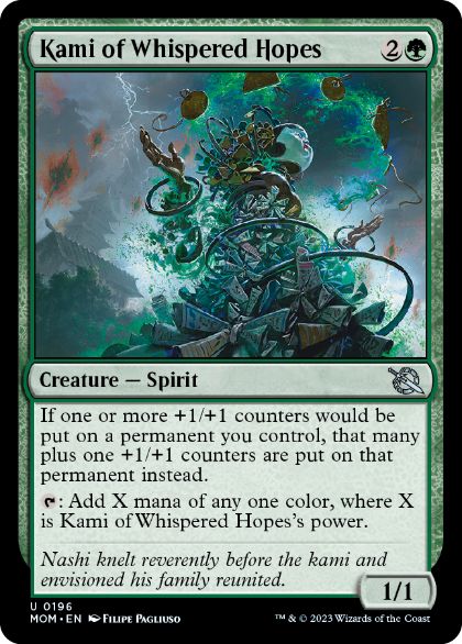 383)《囁かれる希望の神/Kami of Whispered Hopes》(プロモパック)[MOM