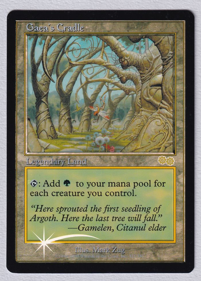 Foil】《ガイアの揺籃の地/Gaea's Cradle》(ジャッジ褒賞)[USG-P] 土地