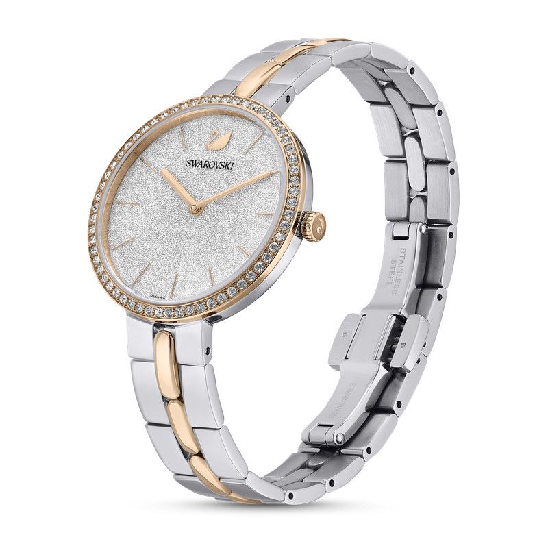 Swarovski Cosmopolitan watch, Swiss Made, Metal bracelet, White