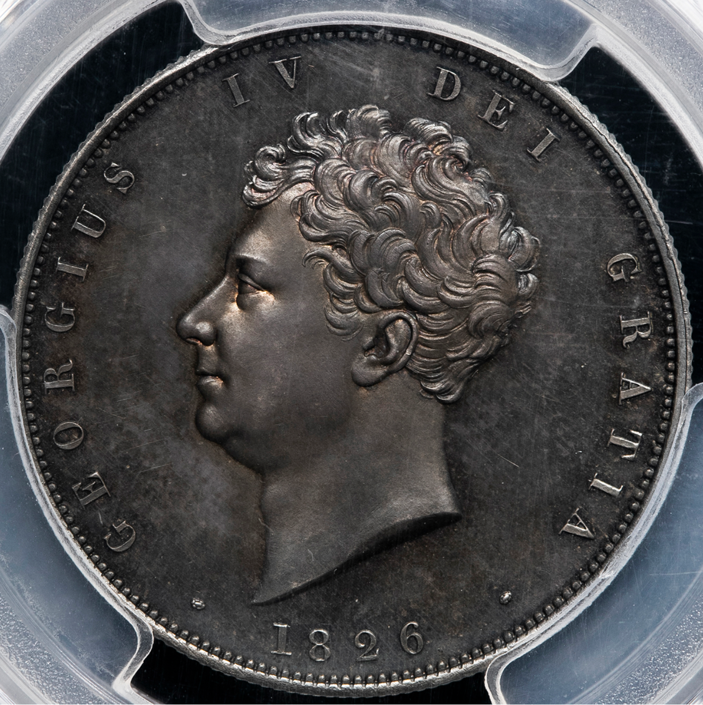 1826年 英国🇬🇧 ジョージ4世 ハーフクラウン銀貨 PCGS PR64 トーン