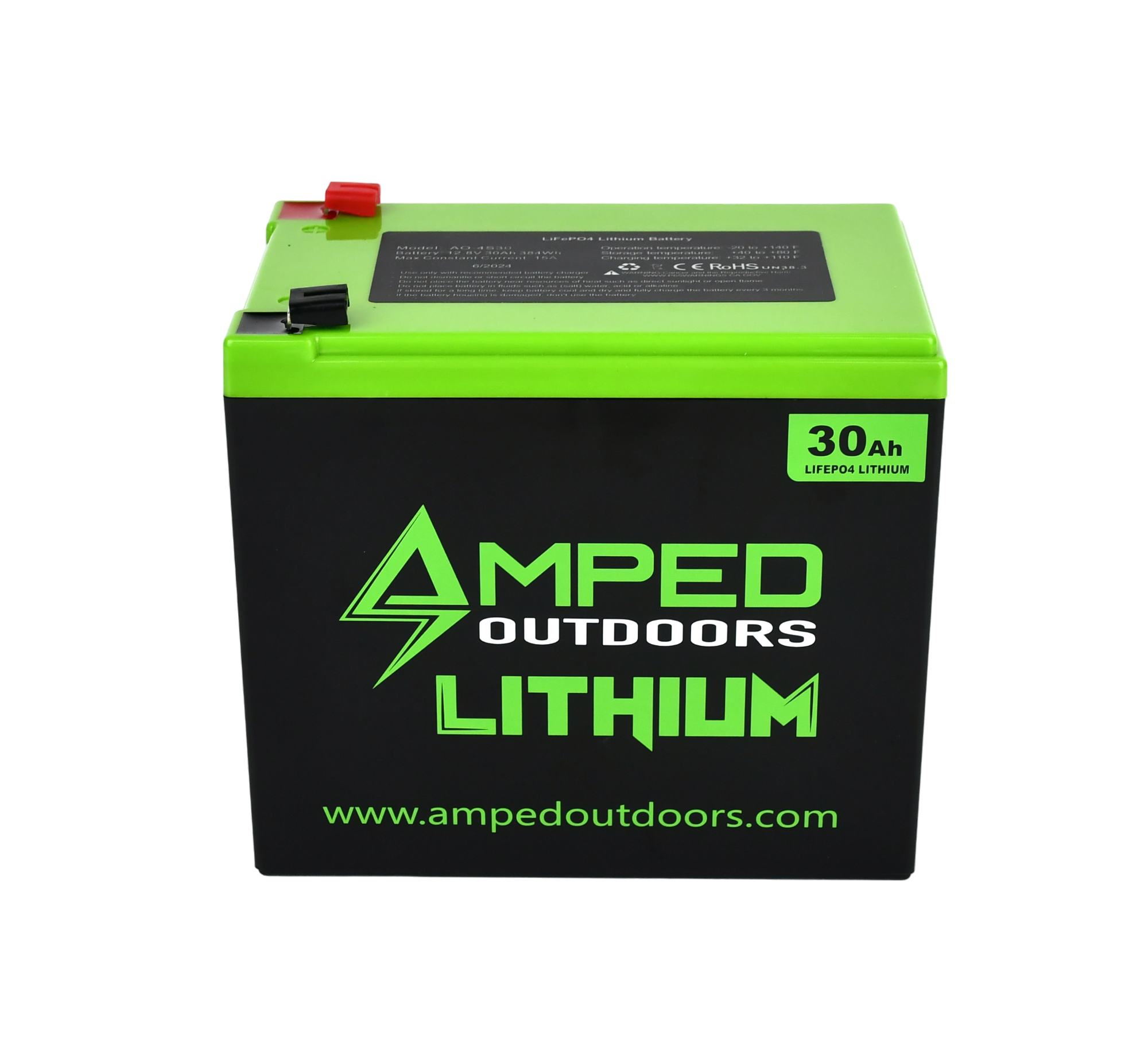 30Ah Lithium Battery (LiFePO4) Wide - Ice Fishing | FishArmor