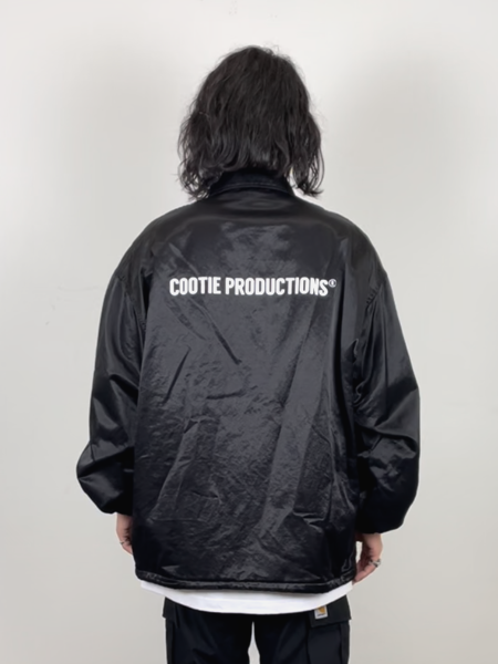 COOTIE / R/C Satin Coach Jacket -Black-