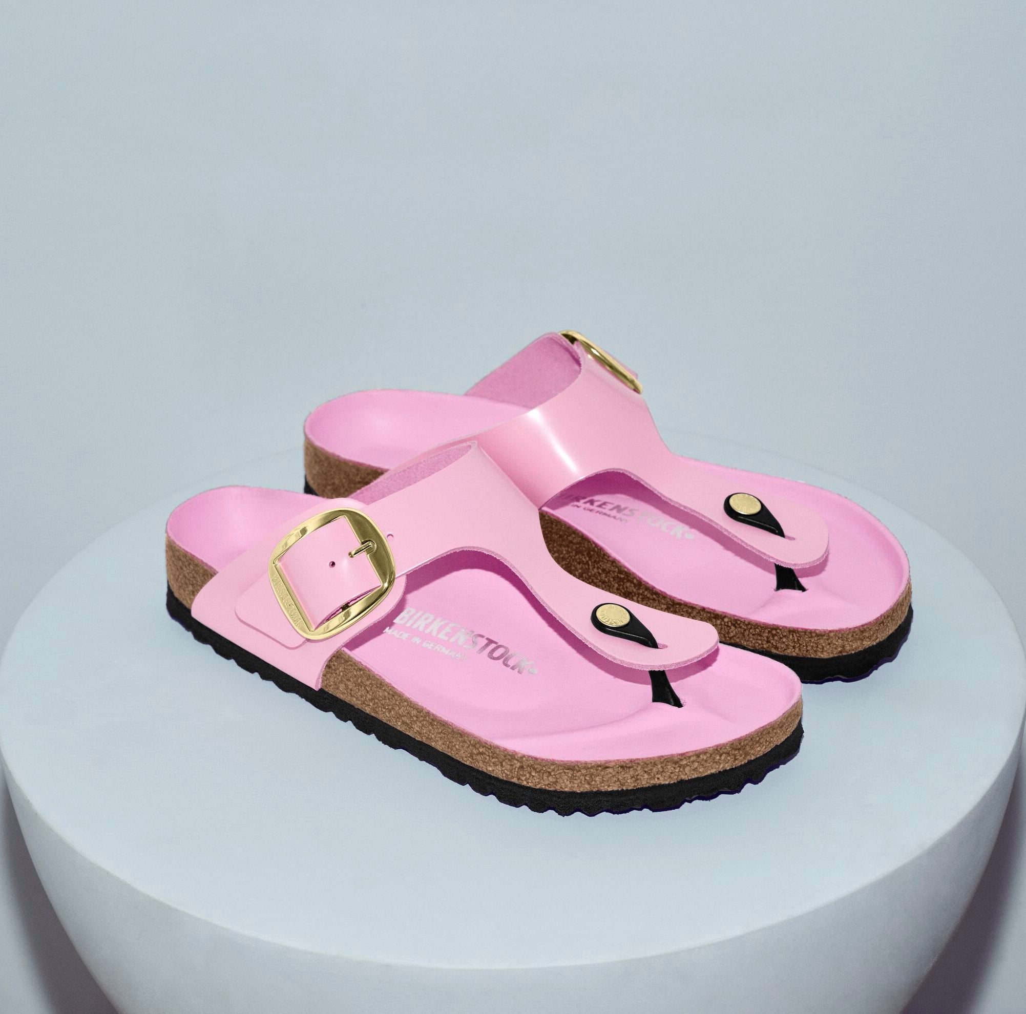 Birkenstock Gizeh Big Buckle high shine fondant pink leather