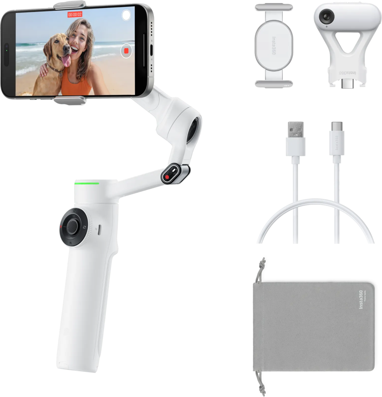 Insta360 Flow 2 Pro AI Tracker Bundle (Summit White)