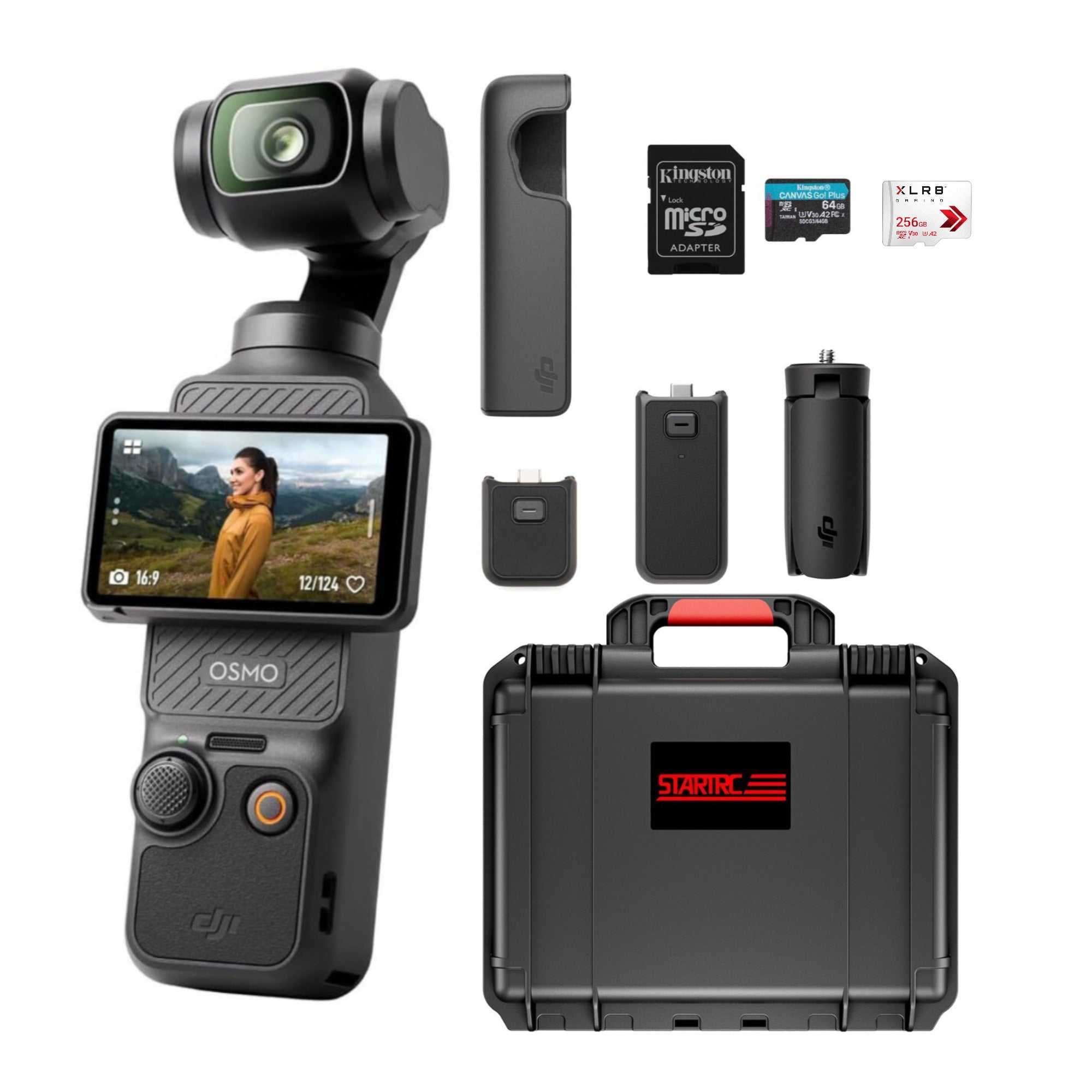 DJI Osmo Pocket 3 with 256GB MicroSD Card and Waterproof Hard