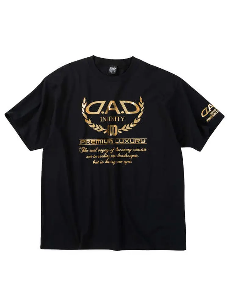 ブラック 【D.A.D】箔プリント半袖Tシャツ ＊カタログ商品