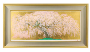 本金箔使用】中島千波『光善寺の枝垂桜』（福岡県八女市）