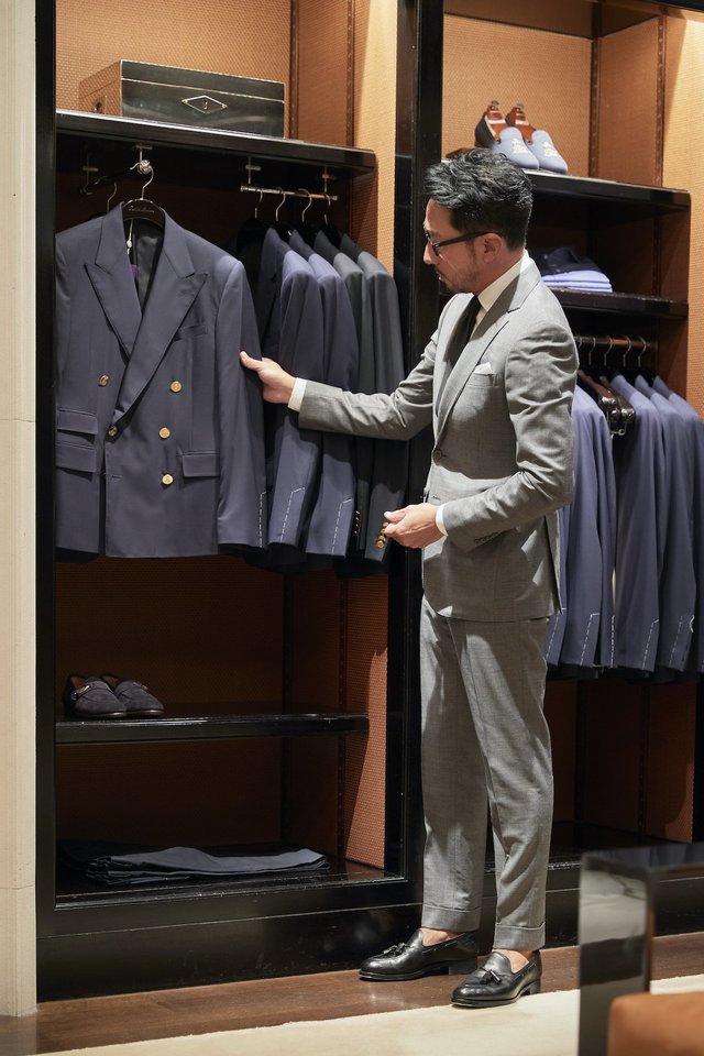 干場がダブルのブレザーを仕立てる】ラルフ ローレン パープル