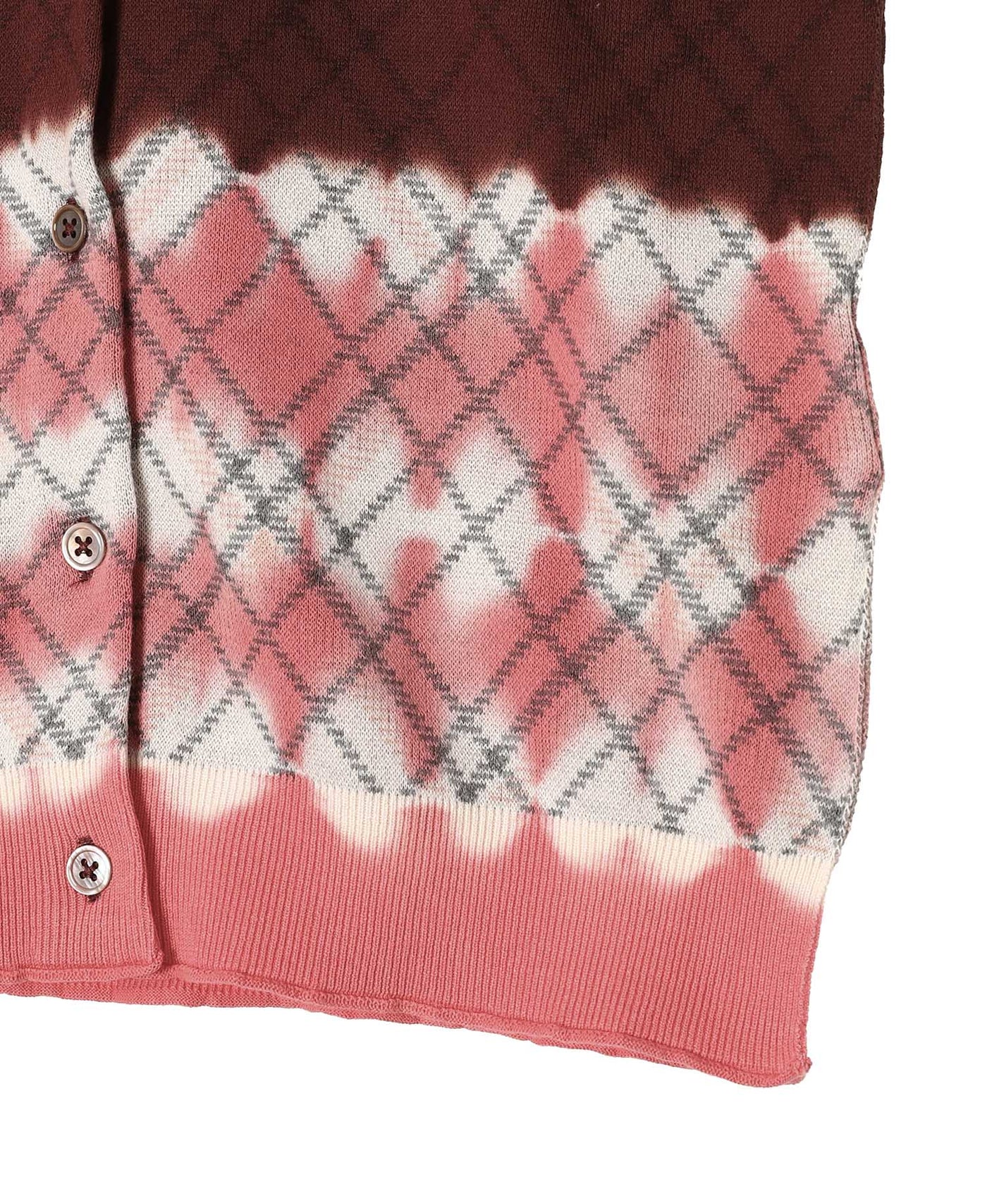Dip-Dye Check Knit Cardigan｜パーバーズ(PERVERZE)｜Forget-me-nots
