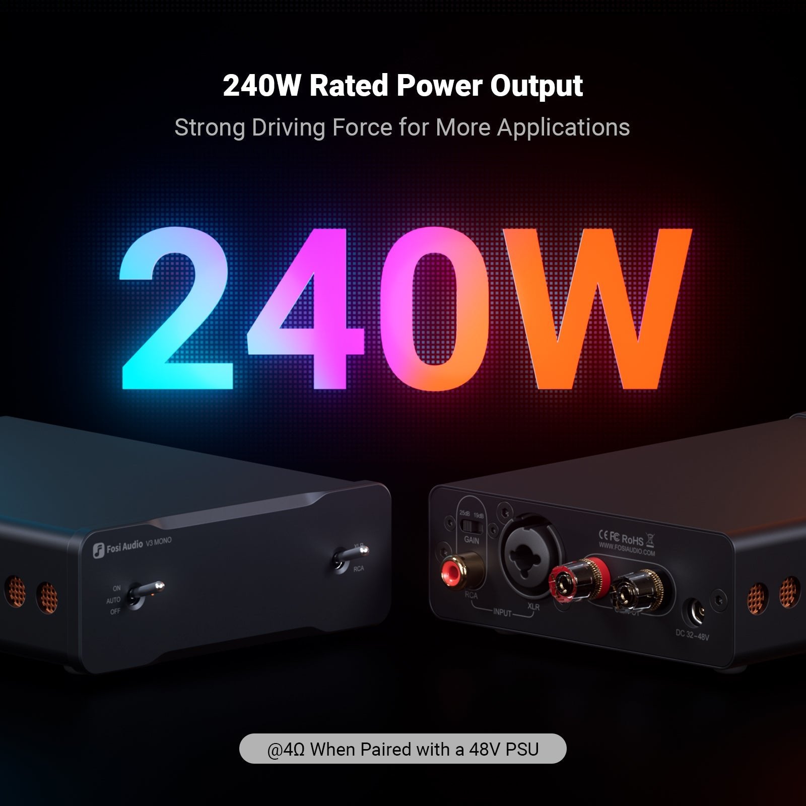 Fosi Audio V3 Mono Power Amplifier