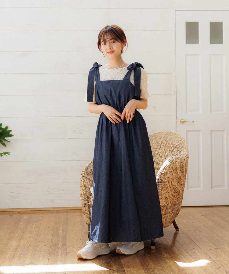 shoulder ribbon onepiece～ｼｮﾙﾀﾞｰﾘﾎﾞﾝﾜﾝﾋﾟｰｽ | flower／フラワー公式通販