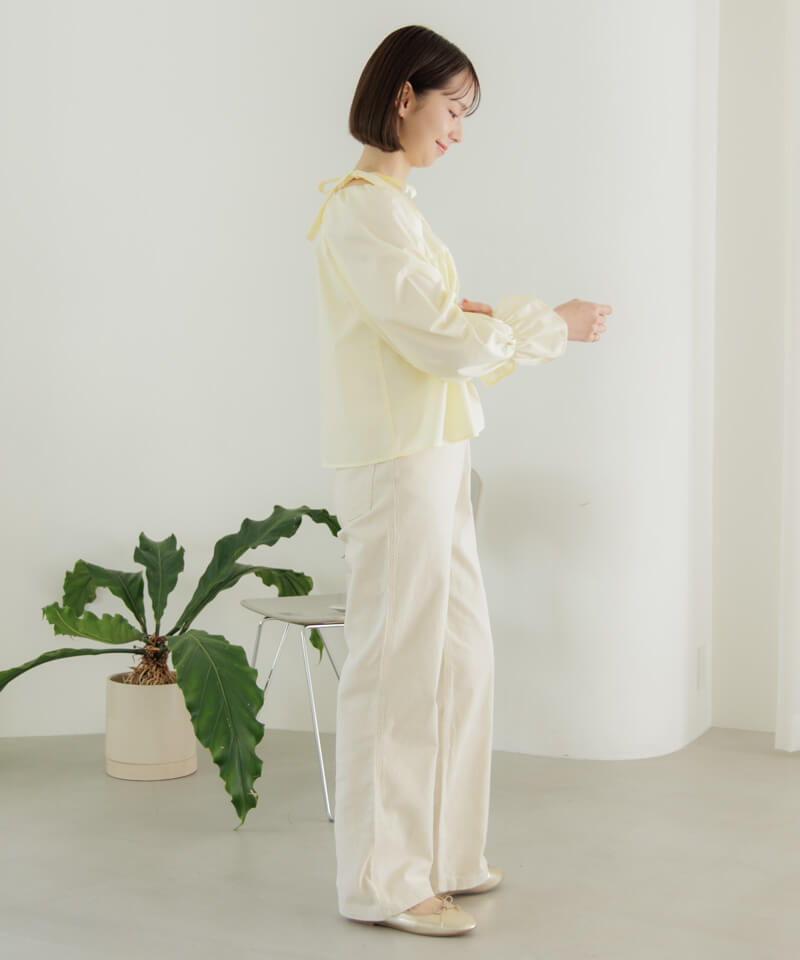 50%OFF】shoulder ribbon blouse～ｼｮﾙﾀﾞｰﾘﾎﾞﾝﾌﾞﾗｳｽ | flower／フラワー