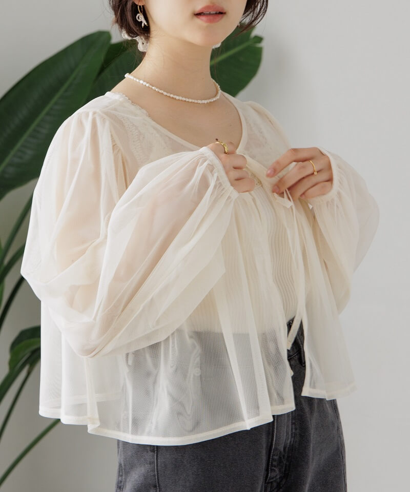 40%OFF】frill tulle blouse～ﾌﾘﾙﾁｭｰﾙﾌﾞﾗｳｽ | flower／フラワー公式通販