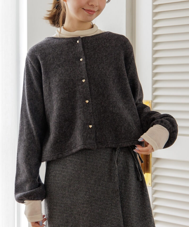 20%OFF】heart button cardigan～ﾊｰﾄﾎﾞﾀﾝｶｰﾃﾞｨｶﾞﾝ | flower／フラワー