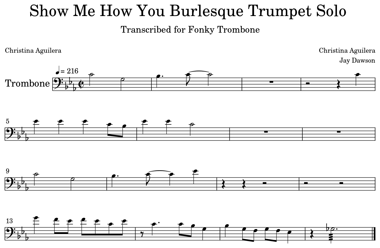 Show Me How You Burlesque Trumpet Solo - Flat