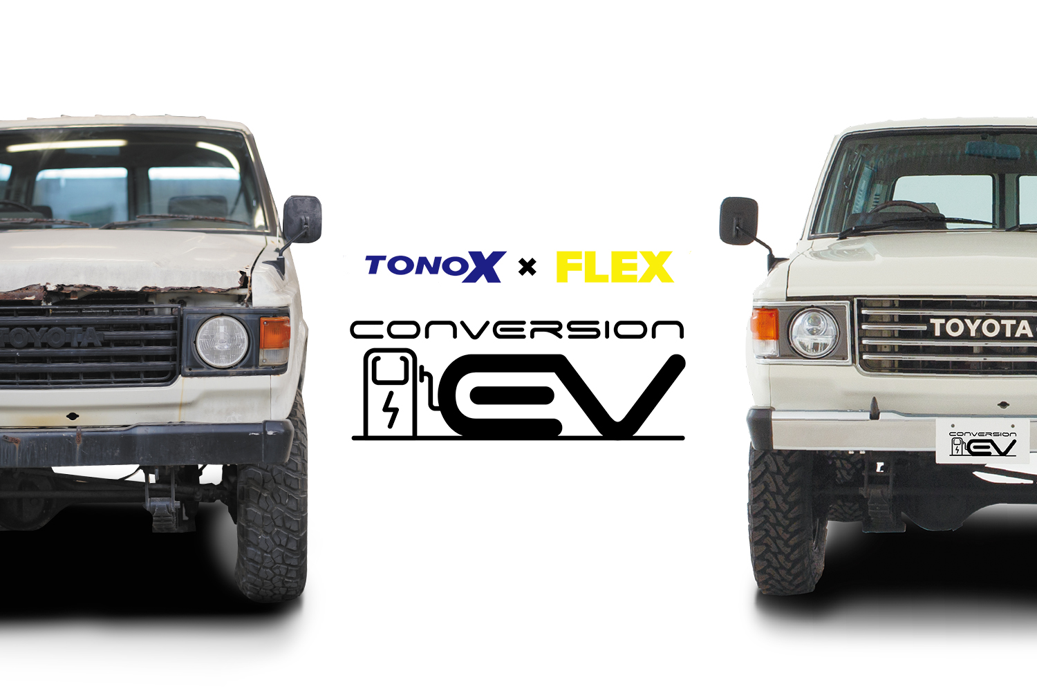 FLEXとTONOXの共同製作、電気自動車に変身させたランドクルーザー60を