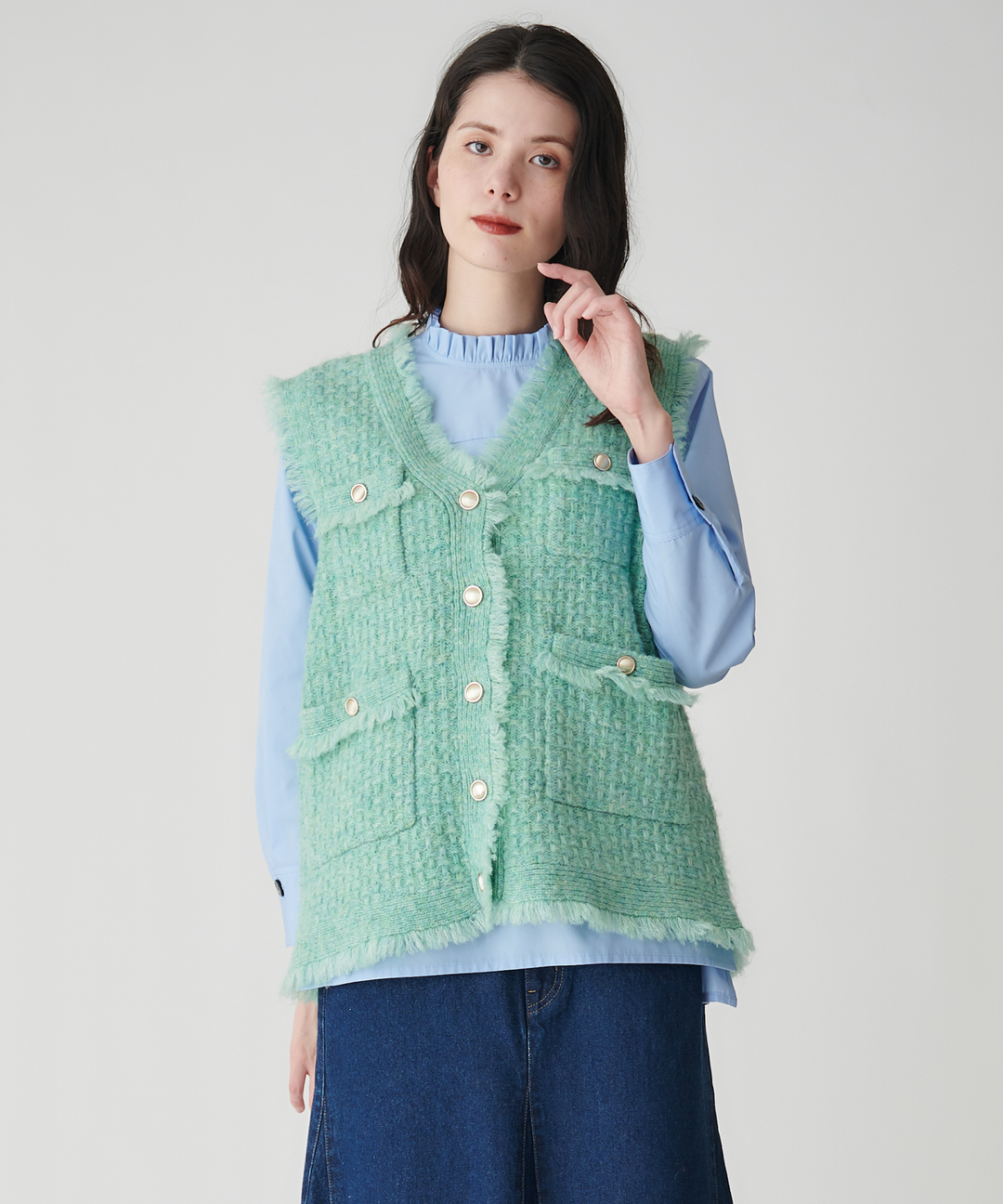 MIXカラーニットジレ – FACE SANS FARD