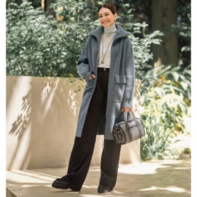 3.1 Phillip Lim フリルコート ウール グレー シルク裏地 ロング 3.1