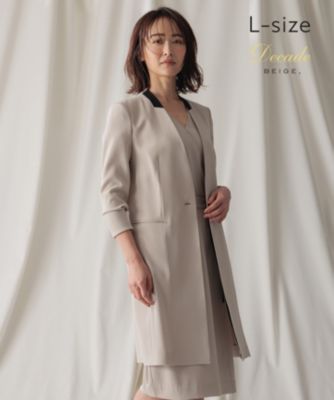 BEIGE，(ベイジ)の【L-size】CINDY / ノーカラーロングジャケット通販