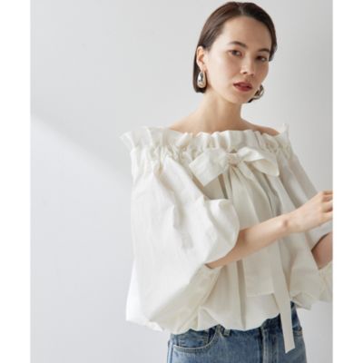 Whim Gazette(ウィム ガゼット)のタイプライターギャザーブラウス通販