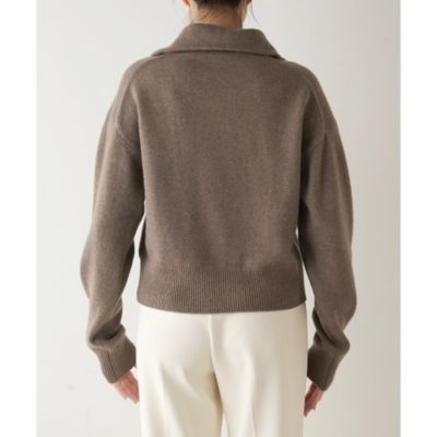 Whim Gazette(ウィム ガゼット)のウールカシミヤZIPニットプルオーバー