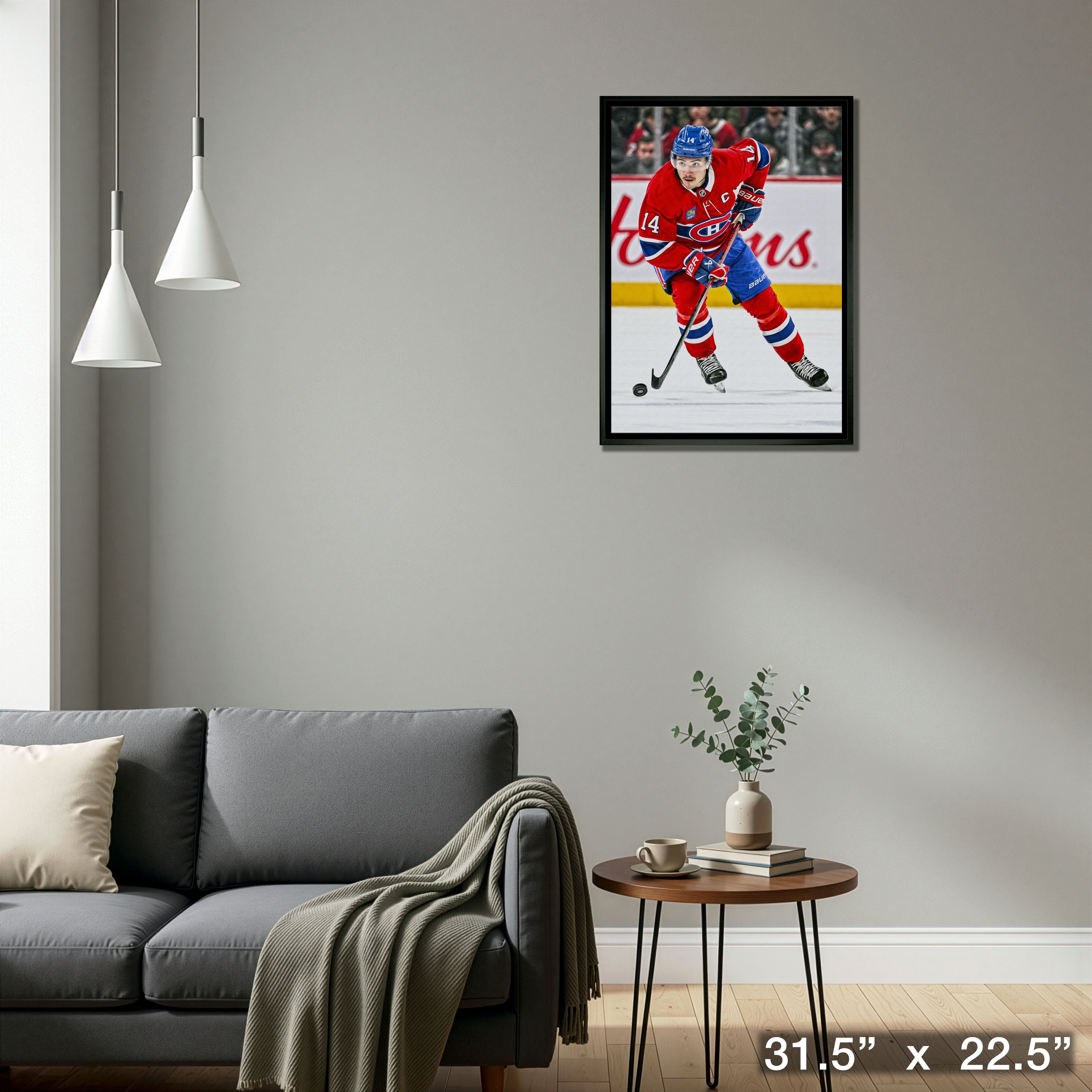 Nick Suzuki Framed 20x29 Canvas Canadiens Action-H – Frameworth