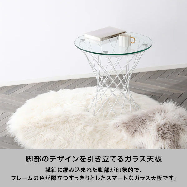 マーリア サイドテーブル クリア×ゴールド φ500 | Francfranc（フラン