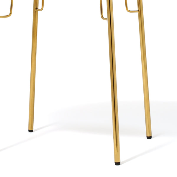 ベル ダイニングテーブル 2 ラウンド マーブル×ゴールド（Φ800