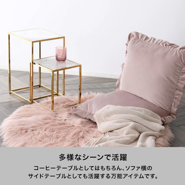 レーヌ ネストテーブル S マーブル×ゴールド | Francfranc（フラン