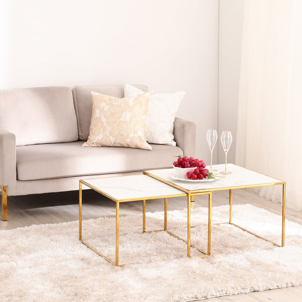 レーヌ ネストテーブル L マーブル×ゴールド | Francfranc（フラン