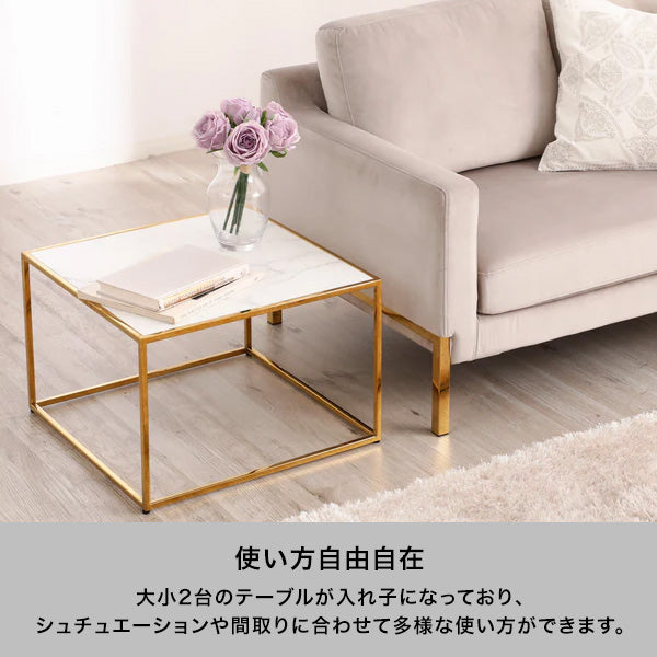 レーヌ ネストテーブル L マーブル×ゴールド | Francfranc（フラン