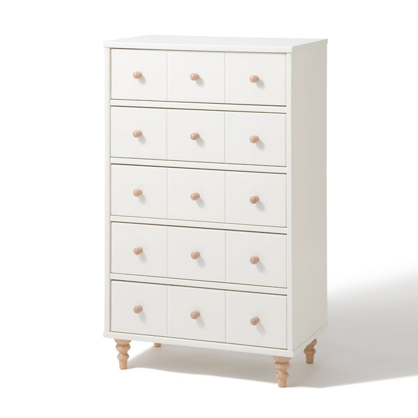 ラーナ チェスト ハイ 2 ホワイト×ナチュラル（W602×H1013